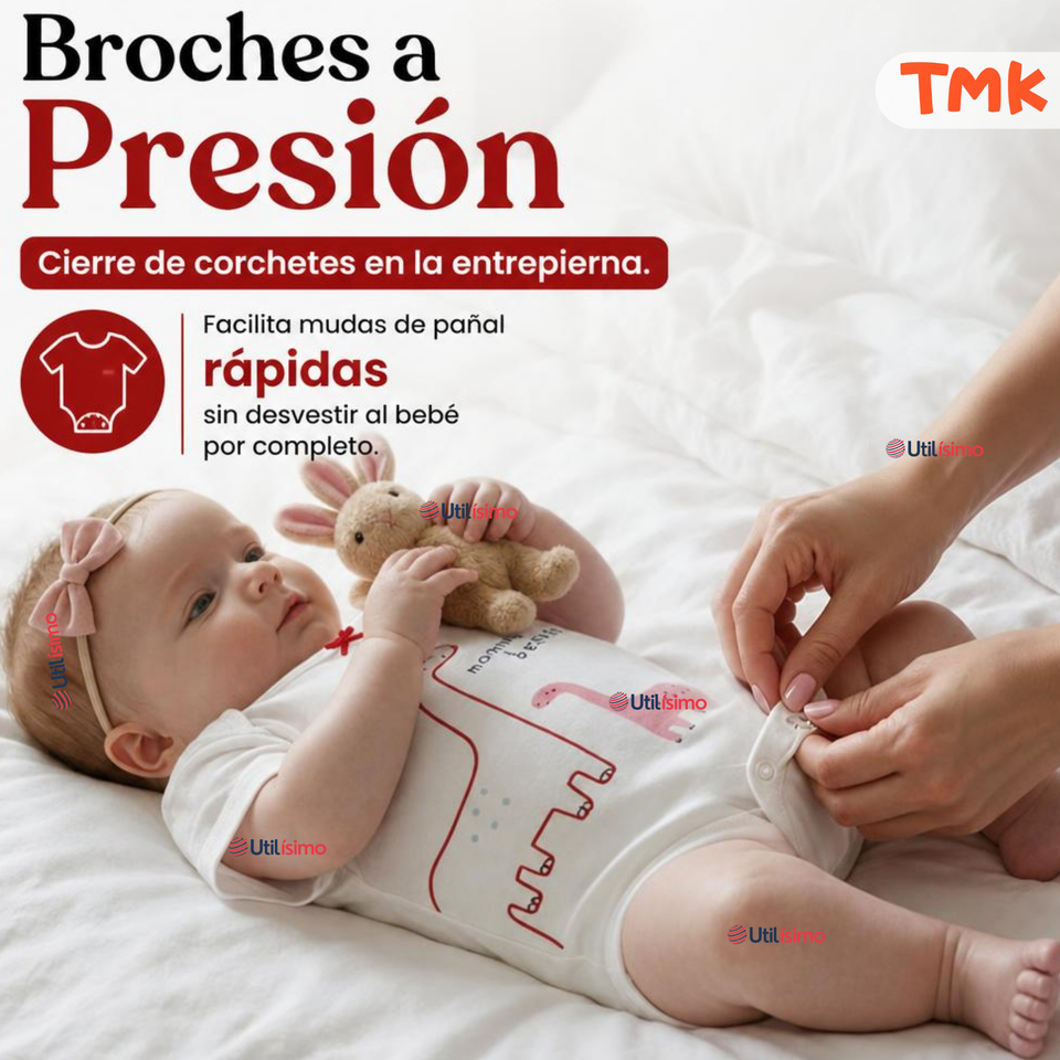 Conjunto 3 Piezas 100% Algodón Tedmimak Niña Dino Girl