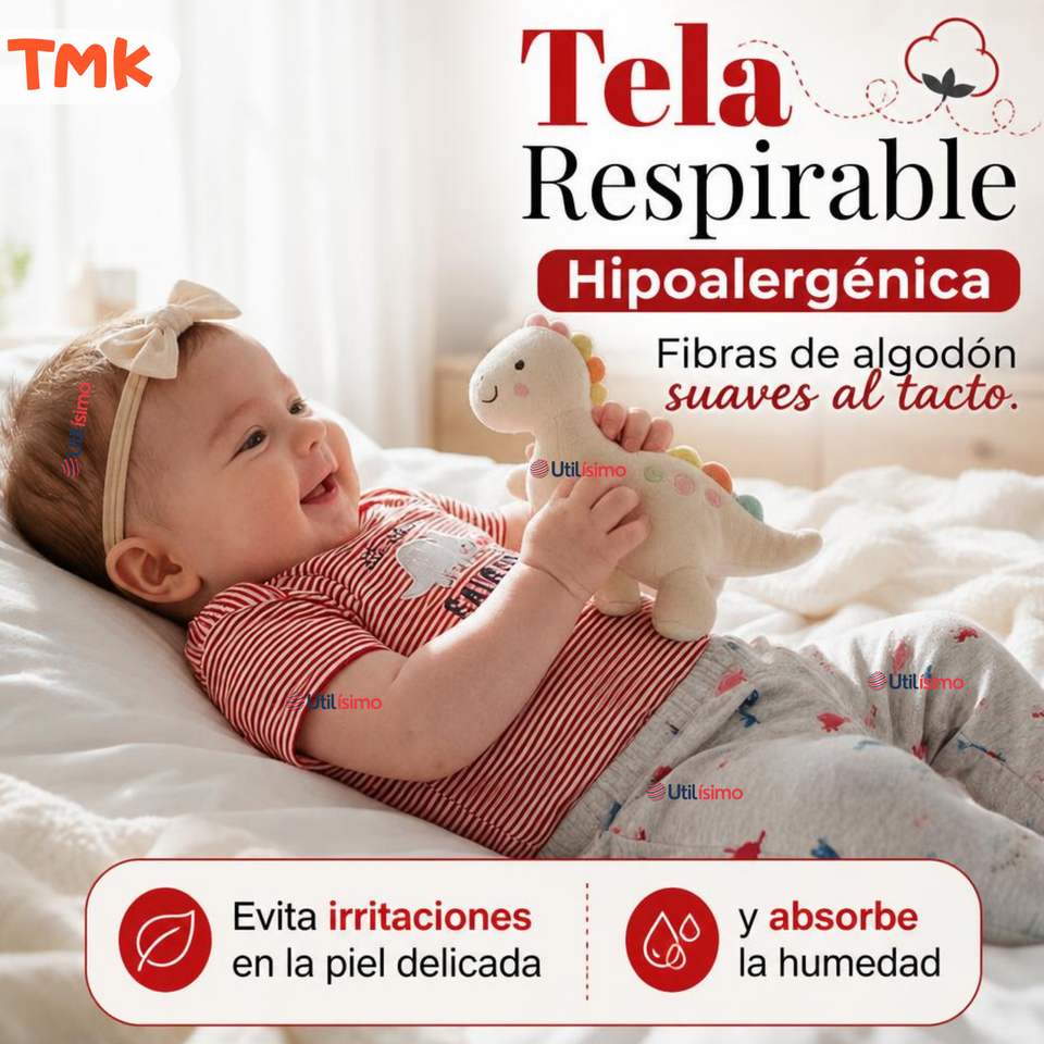 Conjunto 3 Piezas 100% Algodón Tedmimak Niña Dino Girl