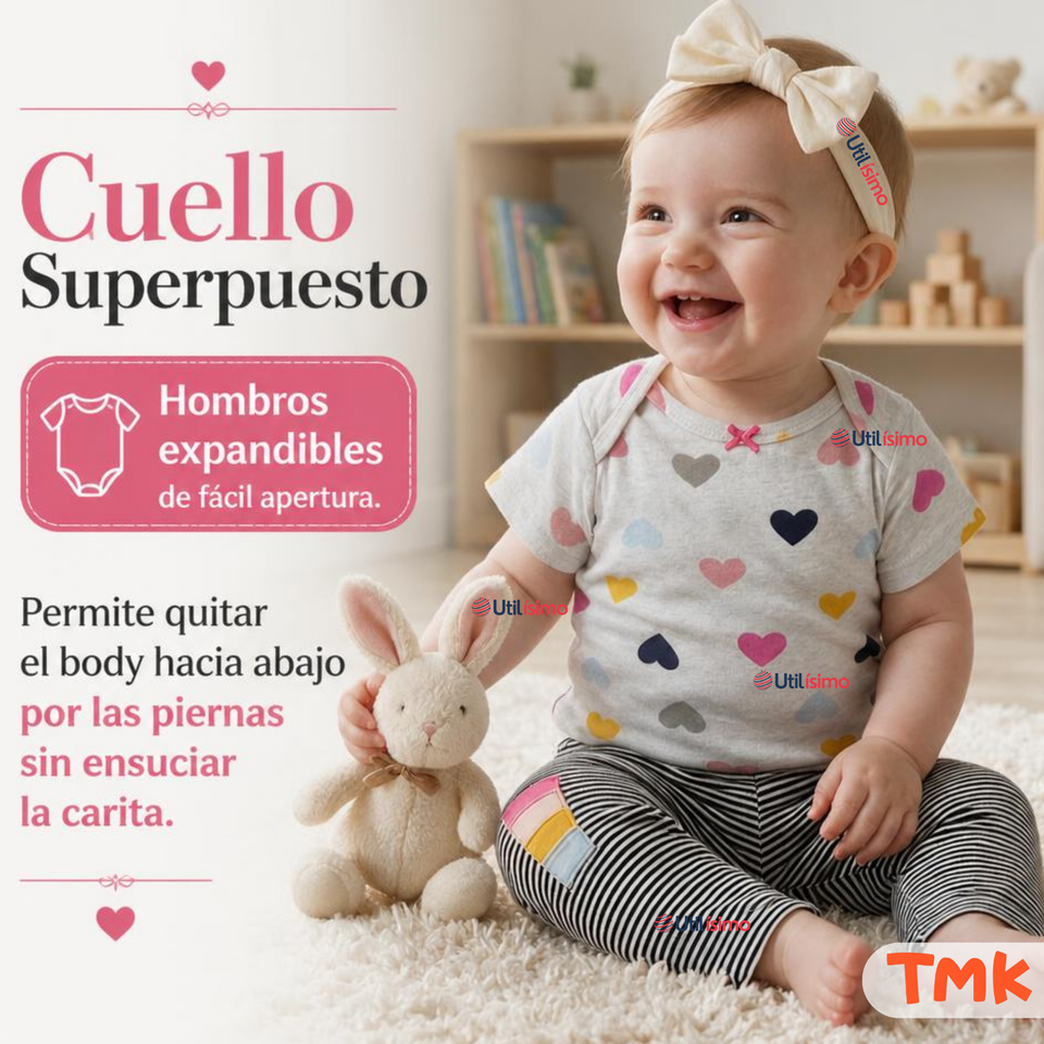 Conjunto 3 Piezas 100% Algodón Tedmimak Niña Sweet Heart