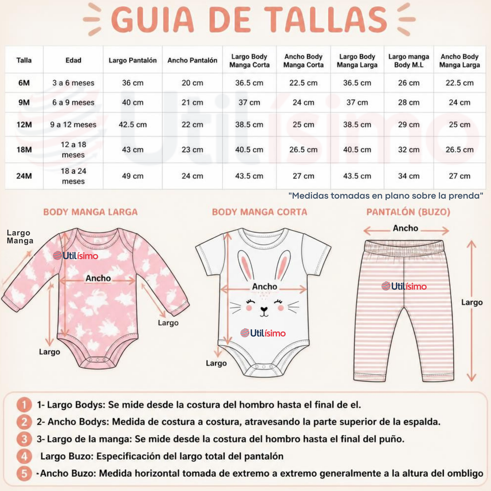 Conjunto 3 Piezas 100% Algodón Tedmimak Niña Pink Bunny