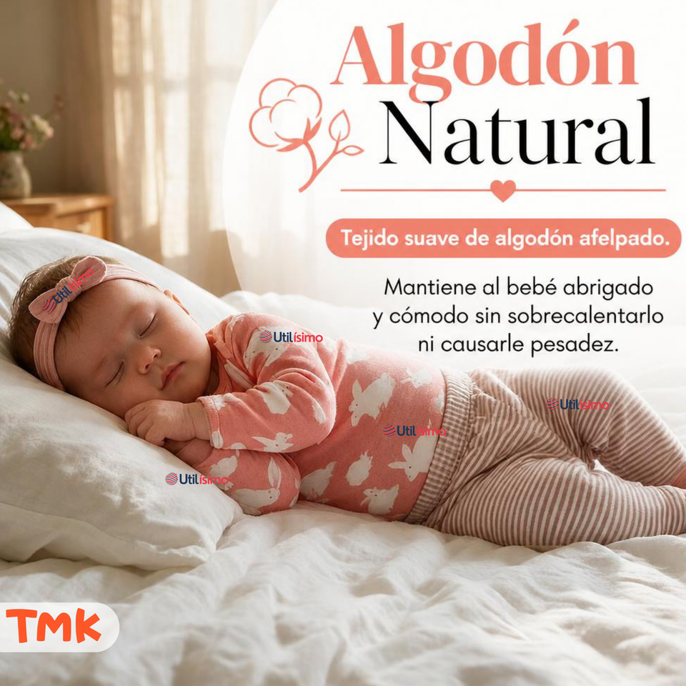 Conjunto 3 Piezas 100% Algodón Tedmimak Niña Pink Bunny