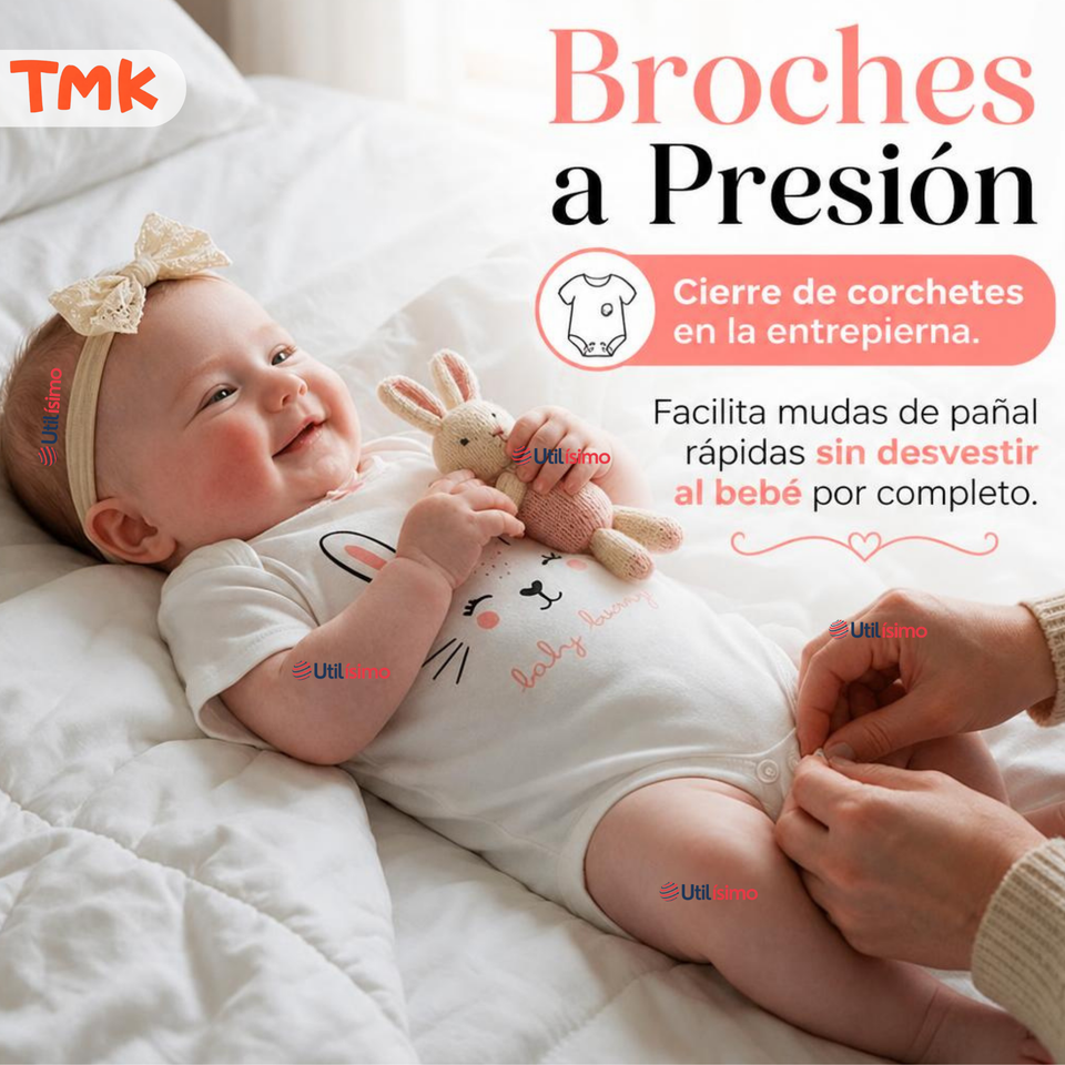 Conjunto 3 Piezas 100% Algodón Tedmimak Niña Pink Bunny