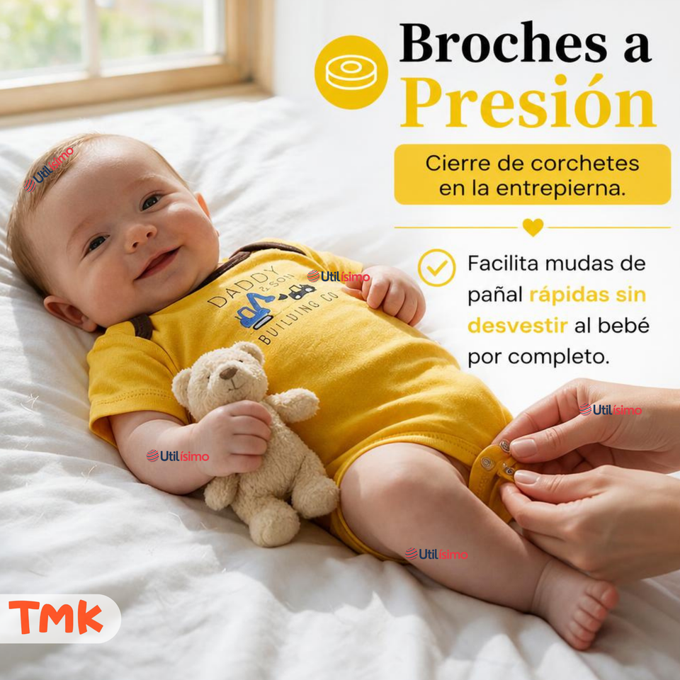 Conjunto 3 Piezas 100% Algodón Tedmimak Niño Yellow Truck