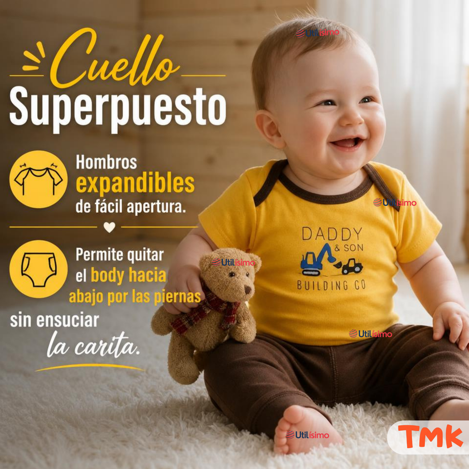 Conjunto 3 Piezas 100% Algodón Tedmimak Niño Yellow Truck