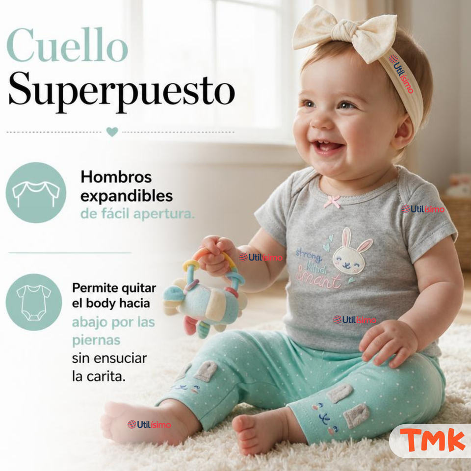 Conjunto 3 Piezas 100% Algodón Tedmimak Niña Baby pet