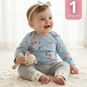 Conjunto 3 Piezas 100% Algodón Tedmimak Niña Sweet Flower