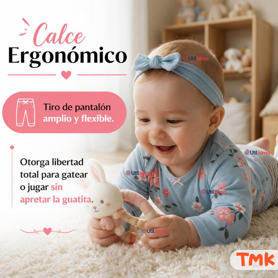 Conjunto 3 Piezas 100% Algodón Tedmimak Niña Sweet Flower