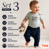 Conjunto 3 Piezas 100% Algodón Tedmimak Niño Baby Bear
