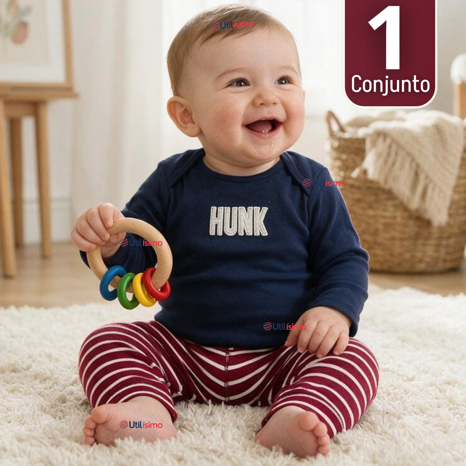 Conjunto 3 Piezas 100% Algodón Tedmimak Niño Stripes Baby