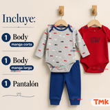Conjunto 3 Piezas 100% Algodón Tedmimak Niño Little Hunk