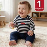 Conjunto 3 Piezas 100% Algodón Tedmimak Niño Small Tren
