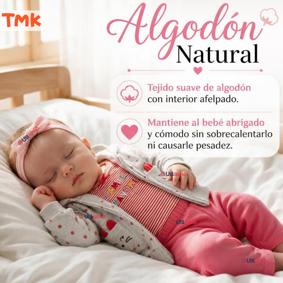 Conjunto 3 Piezas 100% Algodón Tedmimak Niña Family Favorite