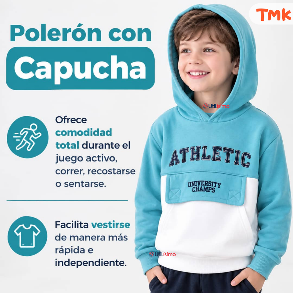 Conjunto Buzo Polerón 2 Piezas 100% Algodón Tedmimak Niño Athletic