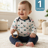 Conjunto 3 Piezas 100% Algodón Tedmimak Niño Forest Child