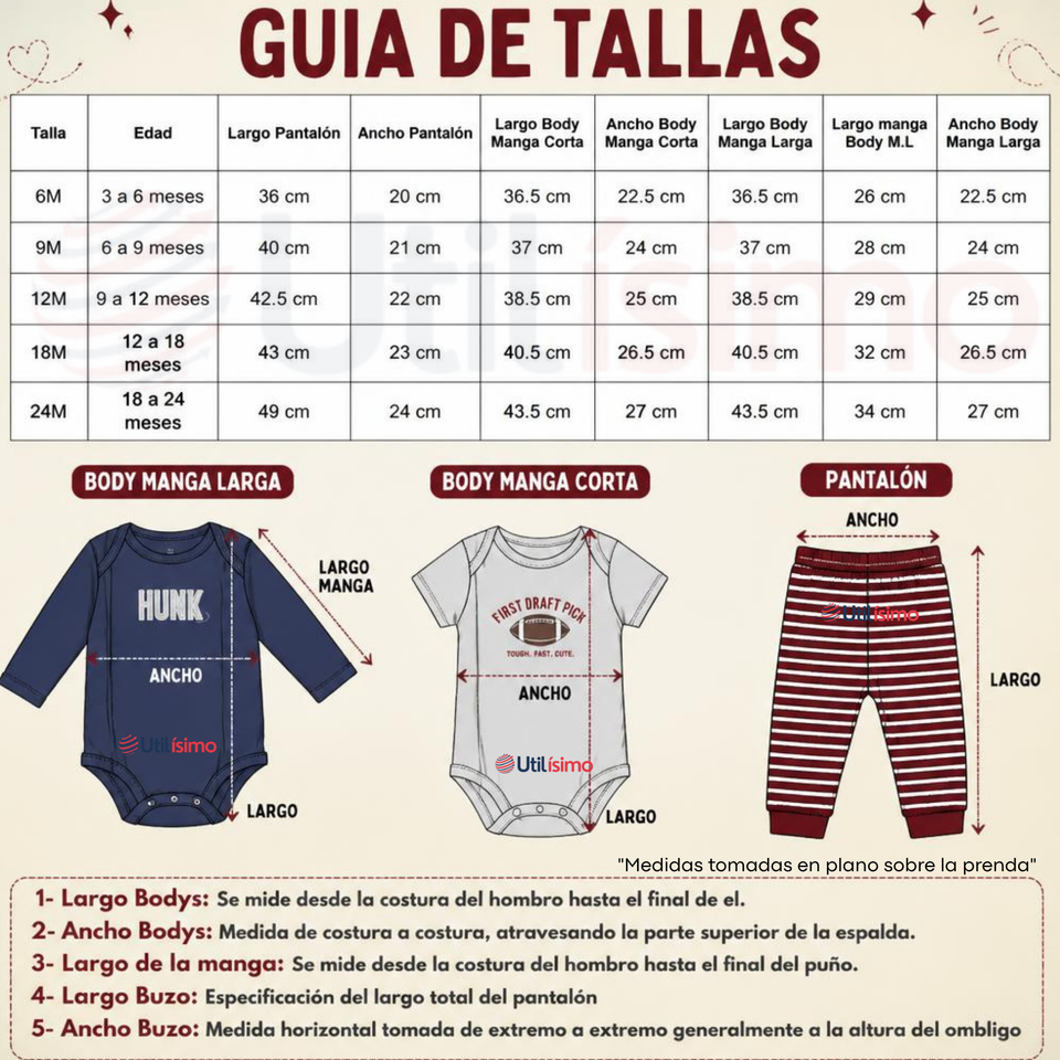 Conjunto 3 Piezas 100% Algodón Tedmimak Niño Stripes Baby