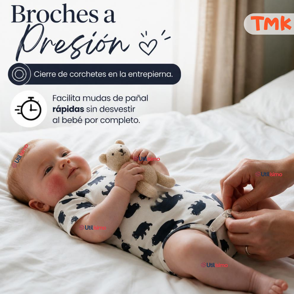 Conjunto 3 Piezas 100% Algodón Tedmimak Niño Baby Bear