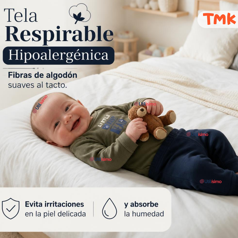 Conjunto 3 Piezas 100% Algodón Tedmimak Niño Baby Bear
