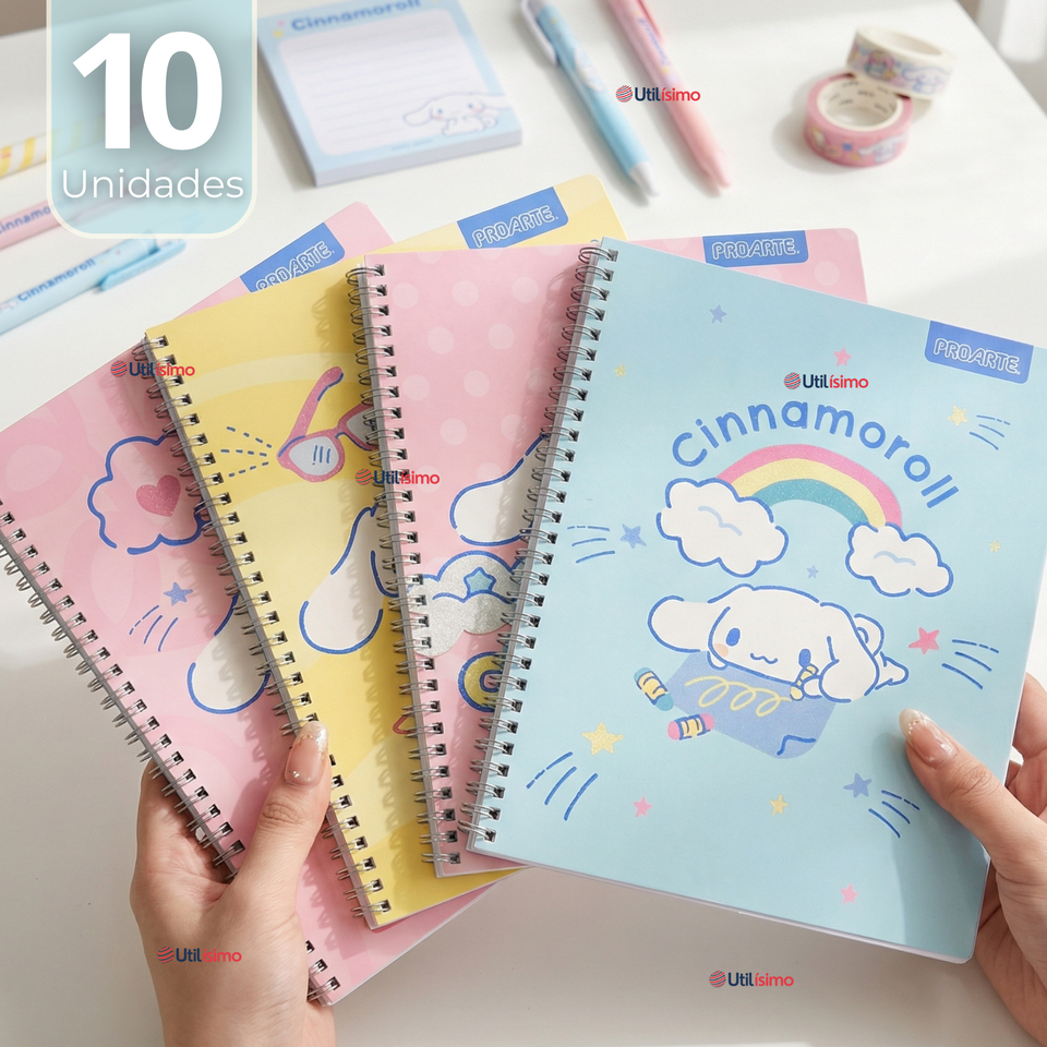 Pack 10 Cuadernos Universitarios Cinnamoroll 100 Hojas Proarte Diseño Surtido