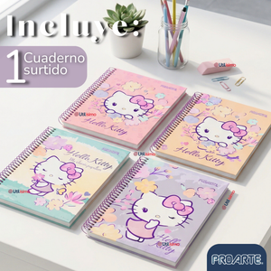 Cuaderno Universitario Hello Kitty 150 Hojas Tapa Gruesa Proarte Diseño Surtido