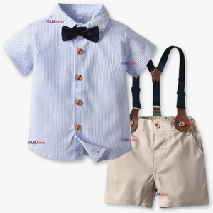 Conjunto de Vestir con Tirantes Camisa Pantalón Corto Algodón
