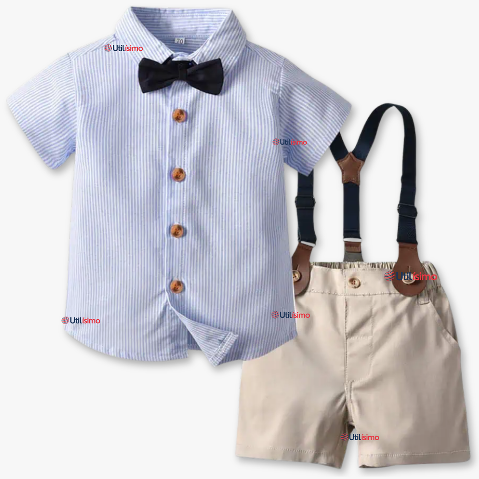 Conjunto de Vestir con Tirantes Camisa Pantalón Corto Algodón