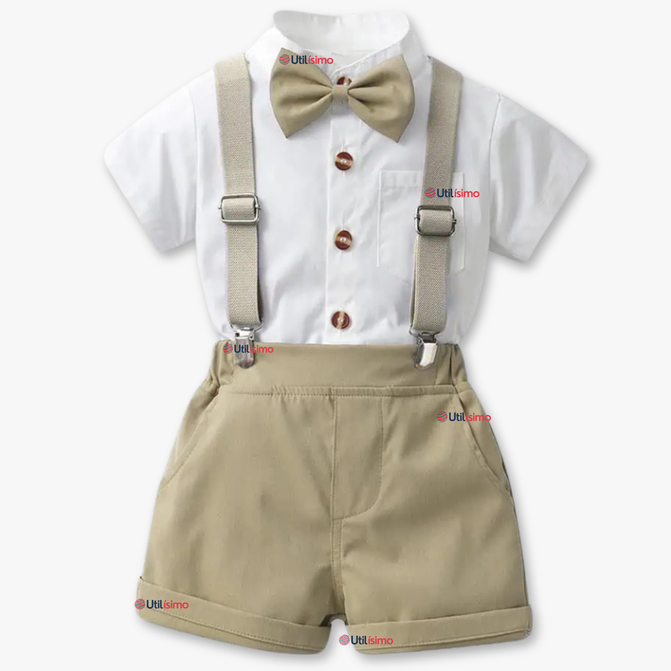 Conjunto de Vestir con Tirantes Camisa Pantalón Corto Algodón