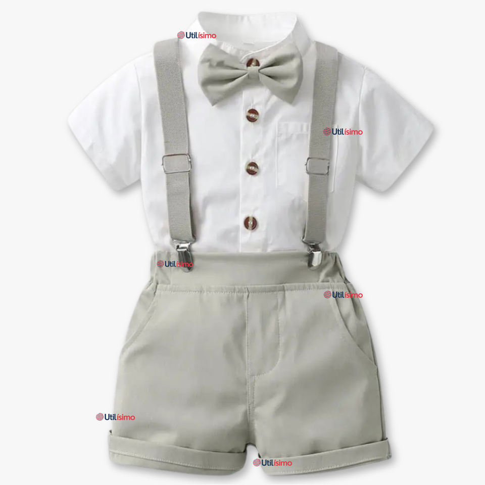 Conjunto de Vestir con Tirantes Camisa Pantalón Corto Algodón