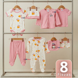 Set Ajuar Bebé 8 Piezas Surtido NIÑA 100% Algodón