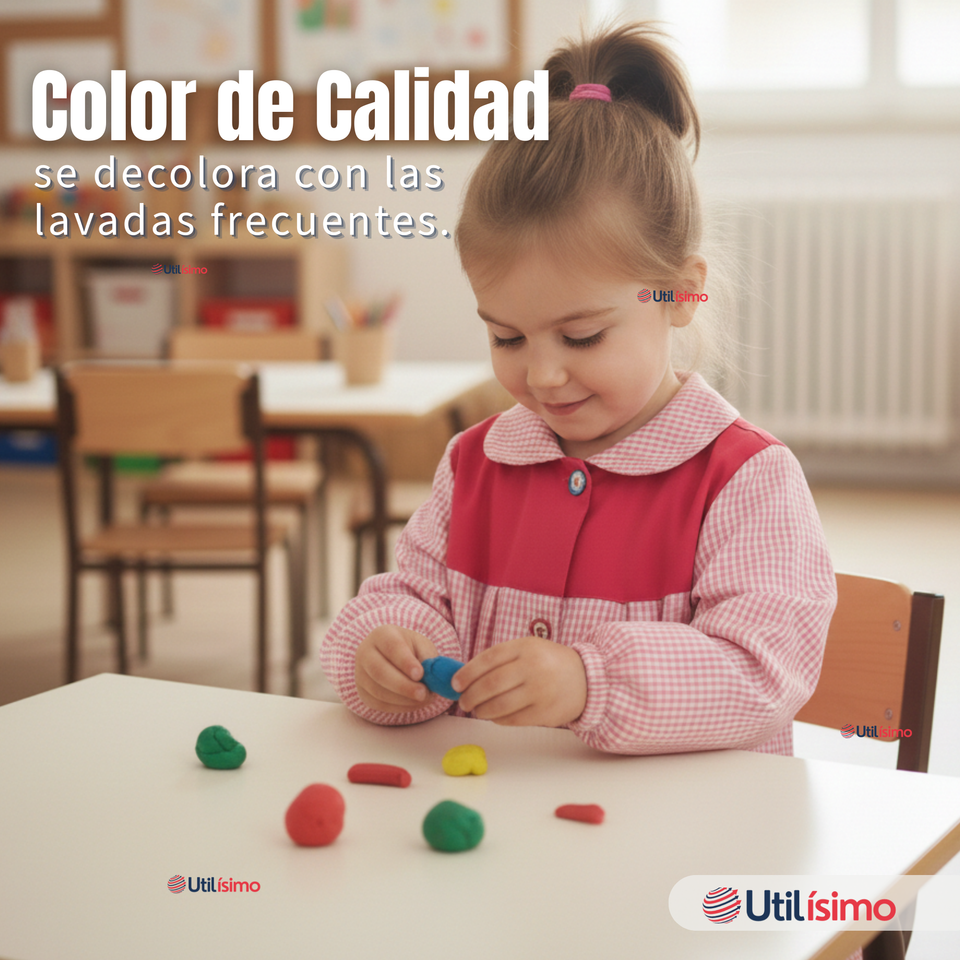 Delantal Párvulo Niña Cotona Escolar Colegio