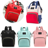 Mochila Maternal Bolso Pañalera Nylon Bebé Diseño Unicolor Térmica e Impermeable