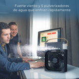 Climatizador Portátil Frío 4 en 1 Ventilador Humificador Enfriador Lampara LED 220v USB Negro