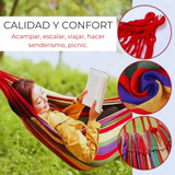 Hamaca 100% Algodón 2 Plaza Colgante 150x180cm Rojo Multicolor