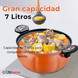 Olla De Micro Presión De Calabaza Antiadherente 7 Litro Color Naranja