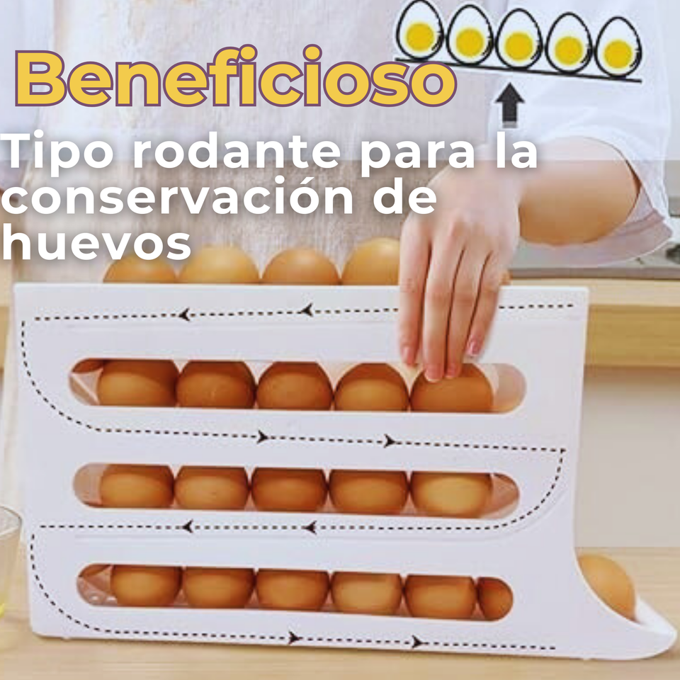 Organizador Dispensador De Huevos Para 30 Huevos Huevera 4 Niveles