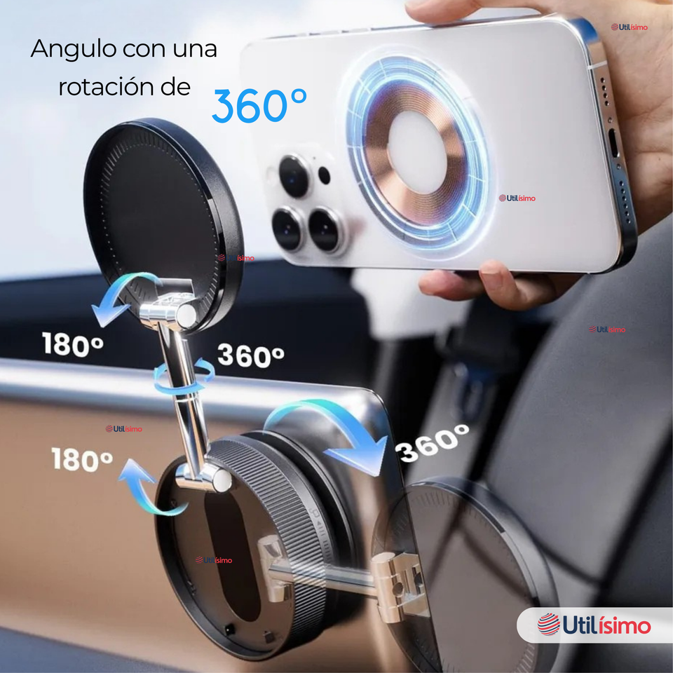 Soporte De Auto Celular Magnético Iphone Android Negro