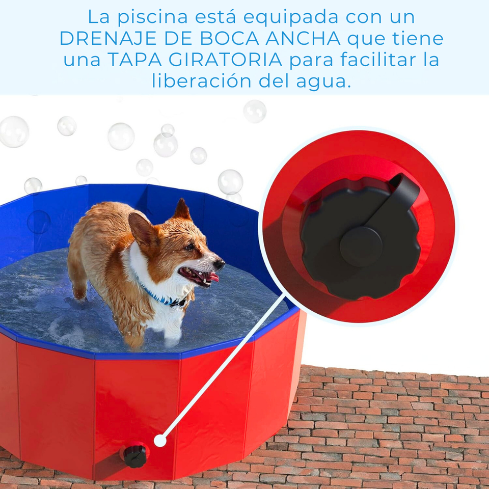 Piscina Bañera Portátil Plegable Perros Y Mascotas 80x20cm