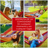 Hamaca 100% Algodón 2 Plaza Colgante 150x180cm Rojo Multicolor
