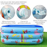 Piscina Inflable Plástico Para Niños Rectangular 120cm