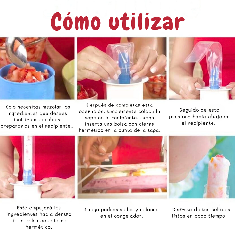 Molde Manual para Cubos Helados Caseros + 20 bolsas