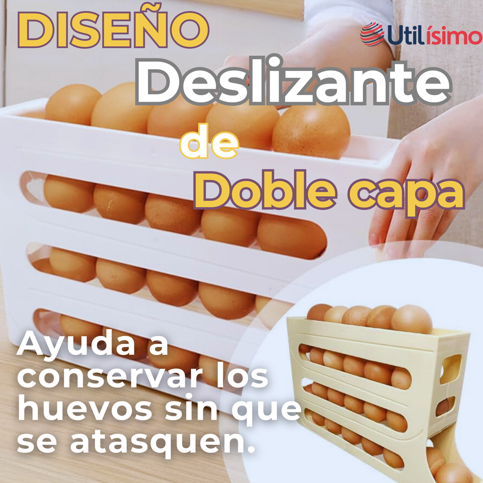 Organizador Dispensador De Huevos Para 30 Huevos Huevera 4 Niveles