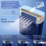 Climatizador Portátil Frío 4 en 1 Ventilador Humificador Enfriador Lampara LED 220v USB Azul