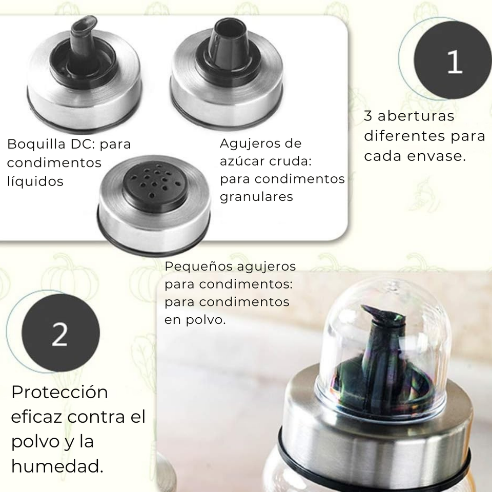 Especiero Giratorio Organizador Para Especias Condimenteros Líquidos y Sólidos