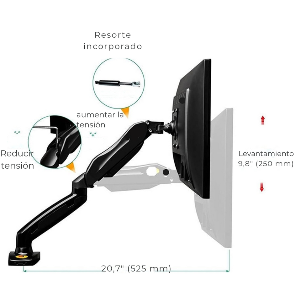 Soporte Brazo Para TV/Monitor Vertical De Escritorio 17" 32"
