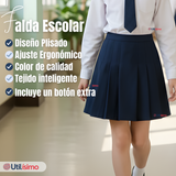 Falda Escolar Azul Niña Poliéster