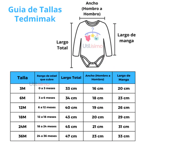 Pack 4 Bodys Tedmimak Niño Manga Larga Osos 100% Algodón