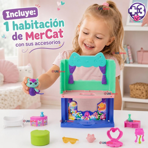 Juego Habitación Gabby´s Dollhouse MerCat Juguete Infantil Niña