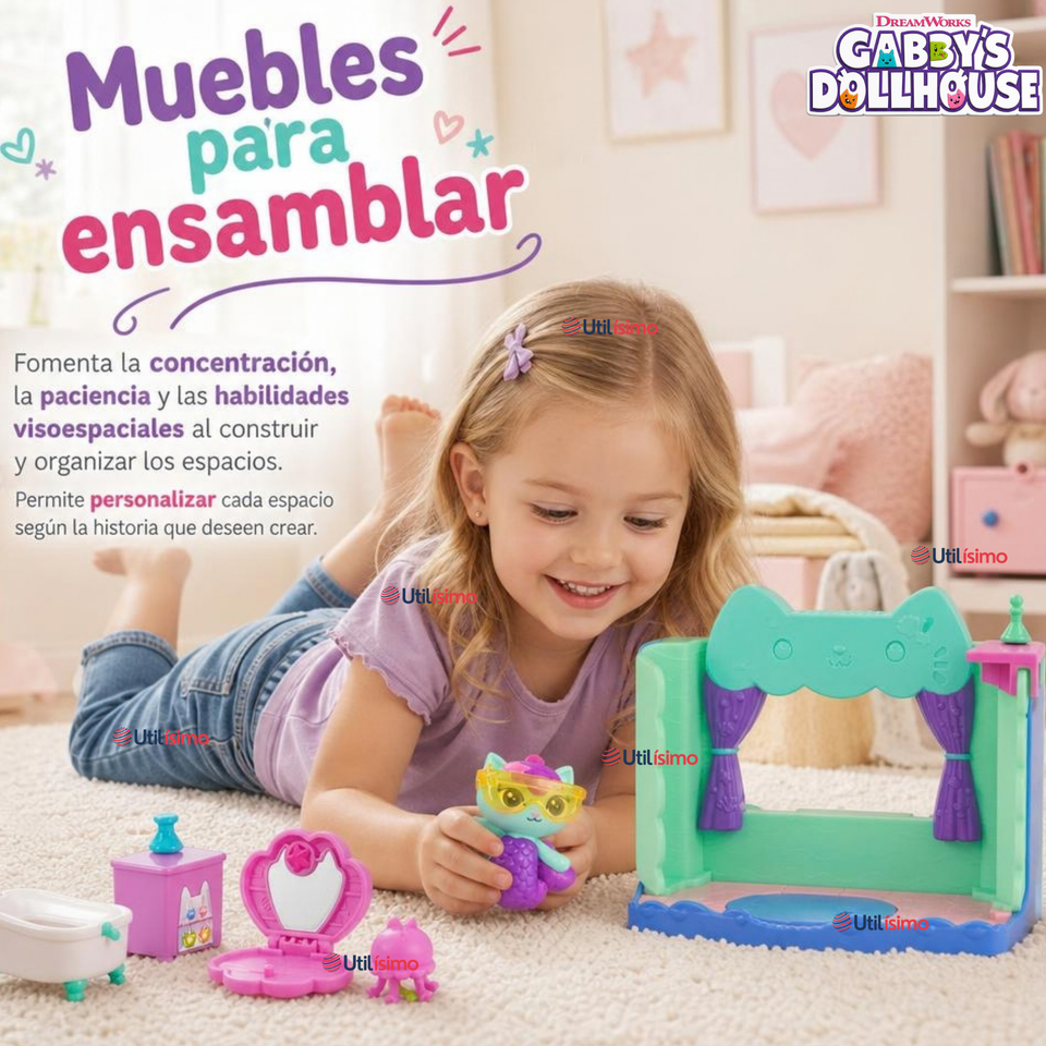 Habitaciones Gabby´s Dollhouse MerCat Juguete Infantil Niña