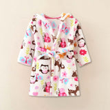 Batas De Baño Con Capucha Y Bolsillos Niña Polar animales de colores