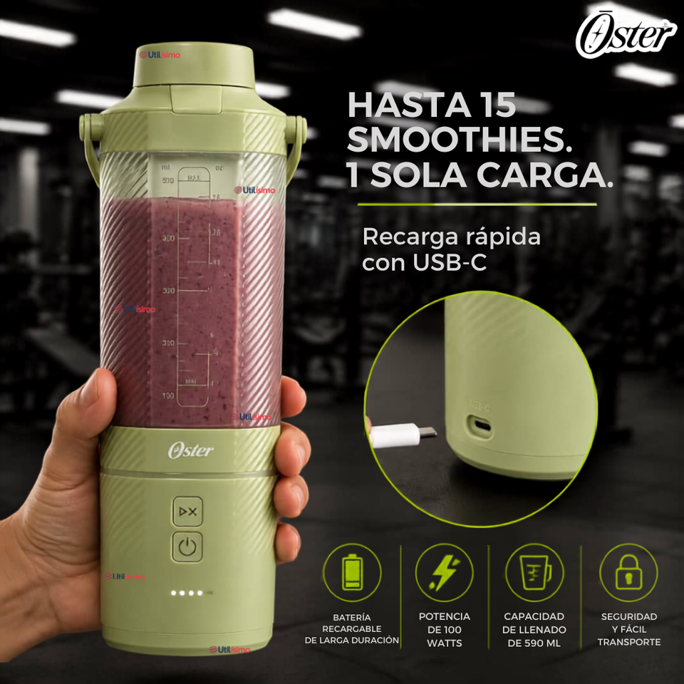 Licuadora personal portátil  Oster GOMAX (590 ML) 100 W verde