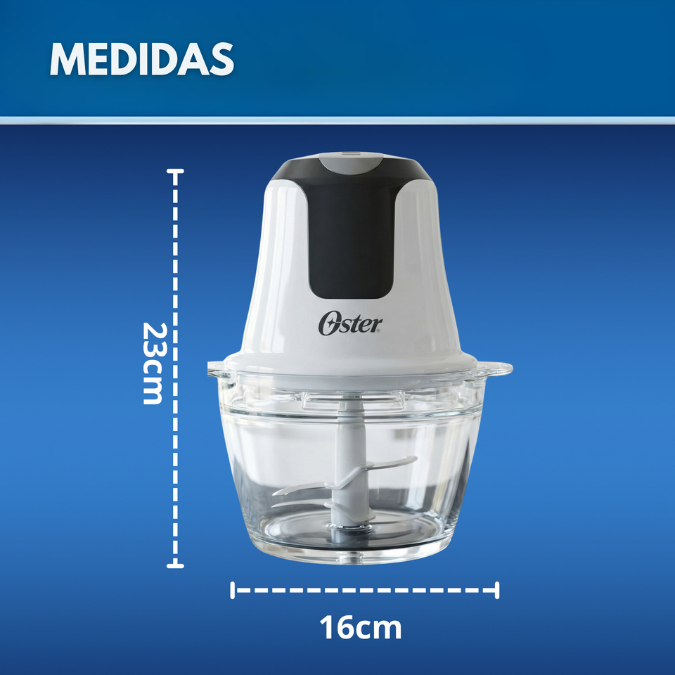 Mini picadora Oster® 3 tazas con tazón de vidrio FPSTFP3340